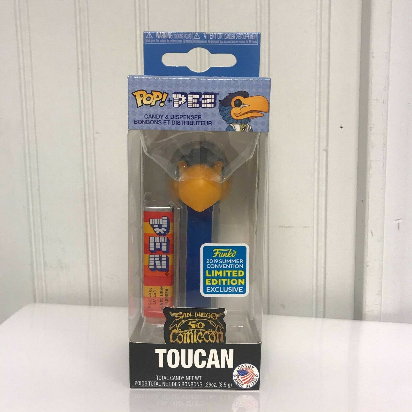 Funko Pop Toucan 53 & PEZ Dispenser 2pc SET -SDCC 50th Anniversary EXCLUSIVE NIB