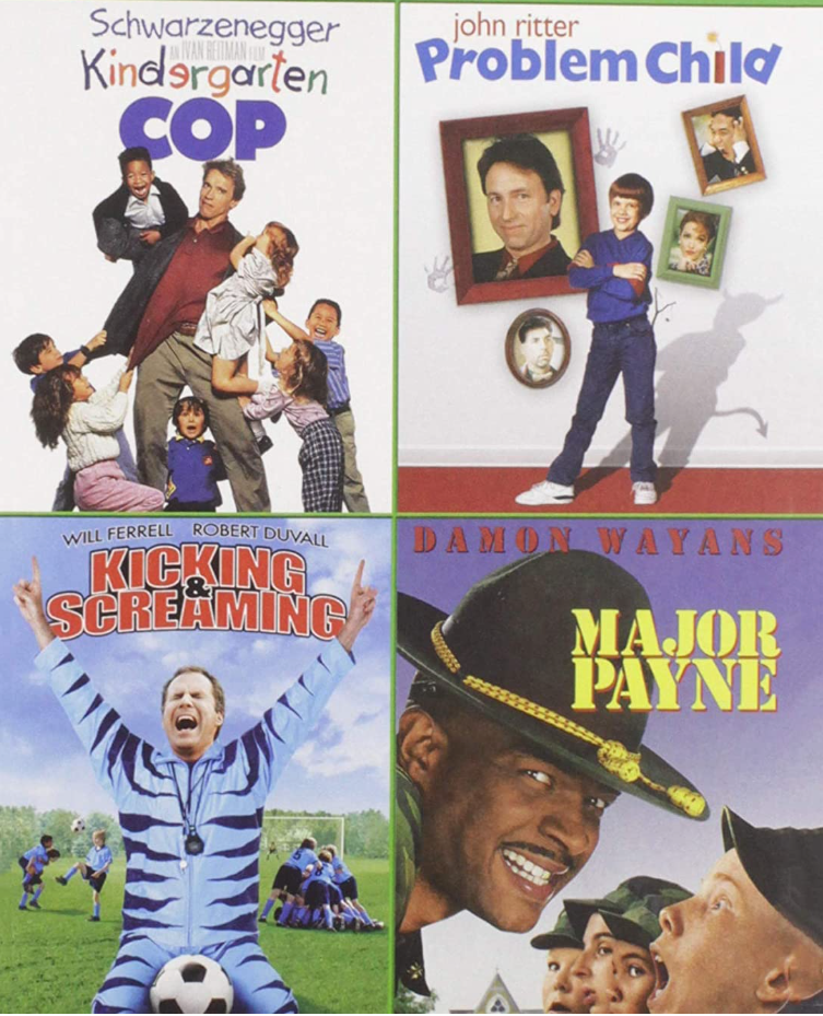 Quadruple Feature Family Comedy Pack DVD - Kindergarten Cop / Problem Child / Kicking & Screaming / Major Payne