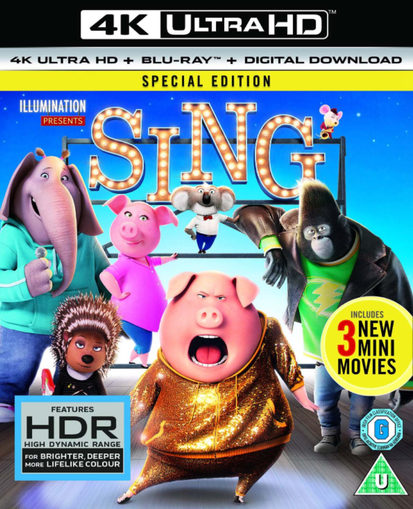 Sing - 4K Ultra HD (REGION FREE) + Blu-ray (REGION B LOCKED) + Digital